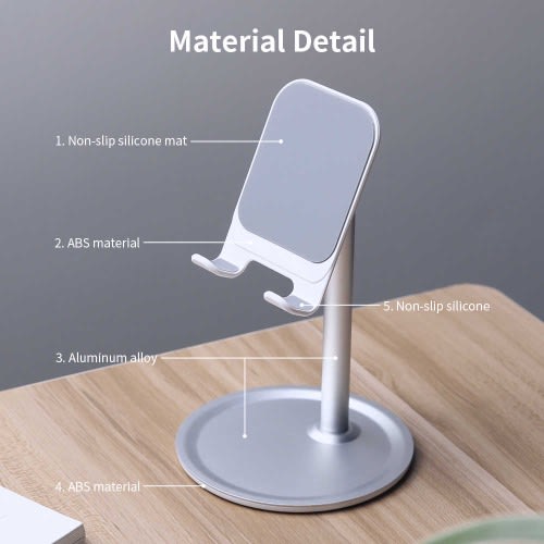2 In 1 Mobile Phone Holder -Black & Silver