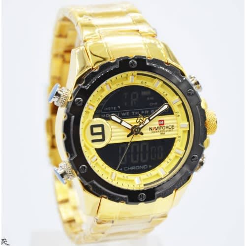 Stainless Chronograph Luxury Gold Men's Wrist Watch