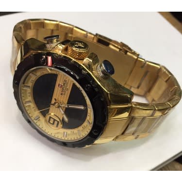 Stainless Chronograph Luxury Gold Men's Wrist Watch