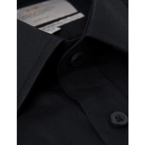 Slim Fit Cotton Stretch Shirt For Men - Black