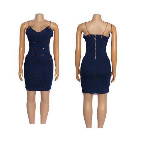 Denim Short Gown - Blue