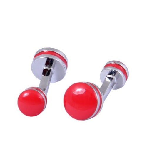Round & Curved Shaped Cufflinks -Silver- MC-3992
