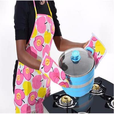 Kitchen Apron- Pot Holder & Mitten
