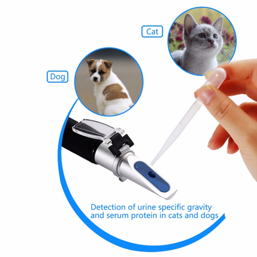 Handheld Pet Cat Dog Urine Specific Gravity Refractometer Veterinary 2-14 G / Dl Refractometer Pet Medical Tool ZGRC-300ATC
