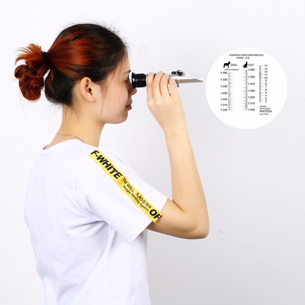Handheld Pet Cat Dog Urine Specific Gravity Refractometer Veterinary 2-14 G / Dl Refractometer Pet Medical Tool ZGRC-300ATC