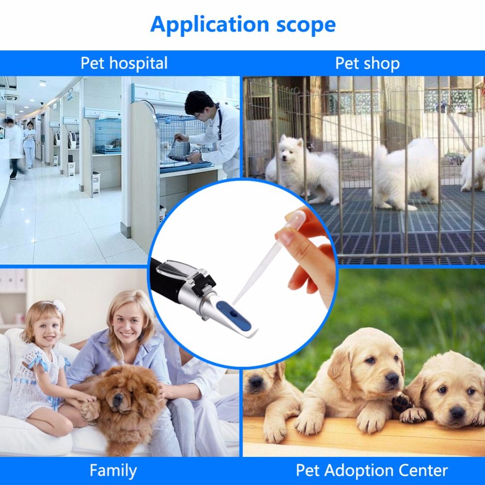 Handheld Pet Cat Dog Urine Specific Gravity Refractometer Veterinary 2-14 G / Dl Refractometer Pet Medical Tool ZGRC-300ATC