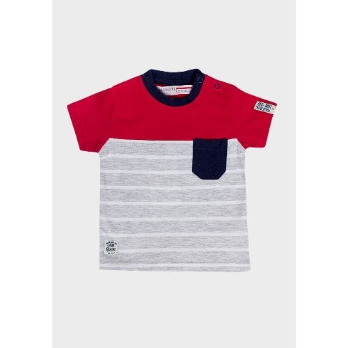 Minoti Baby Boys Stripe Design T-Shirt Red