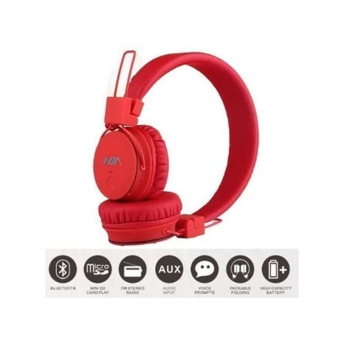 Super Bass Bluetooth Wireless Headset-Red