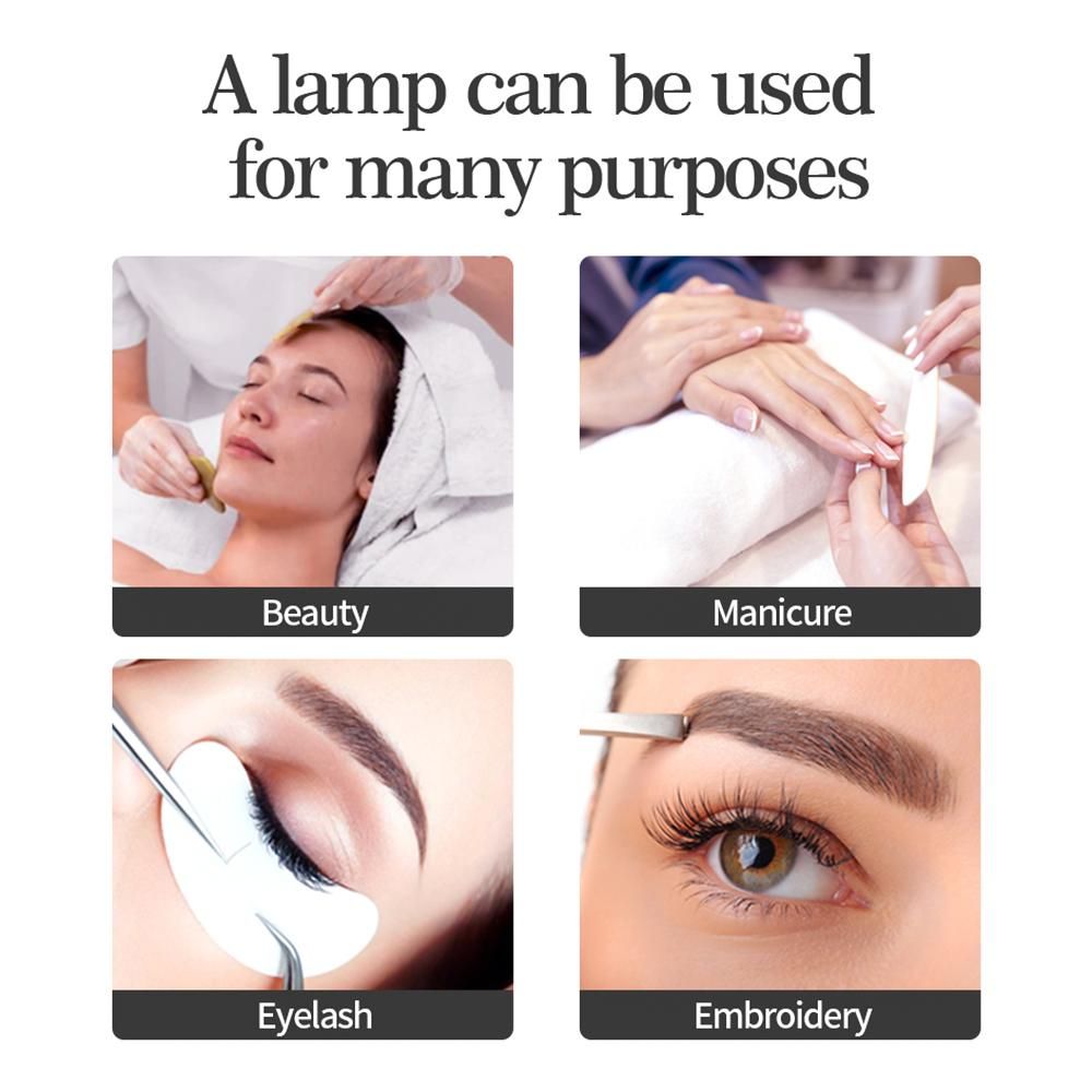 ANDOER Desktop Foldable Lamplight Half-moon Shaped Fill Light LED Desk Lamp Remote Control with 3 Adjustable Color Temperature for Live Streaming Manicure Beauty Salon
