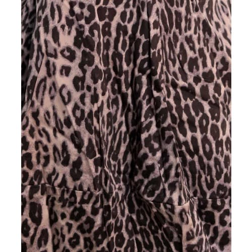 One Shoulder Animal Print Mini Dress - Black