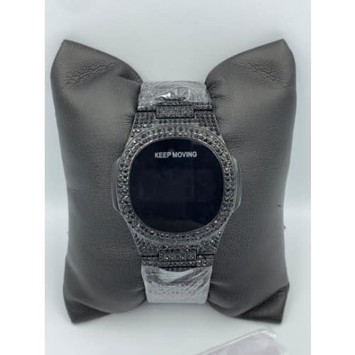 Iced Stone Touch Screen Wrist Watch For Men -Black