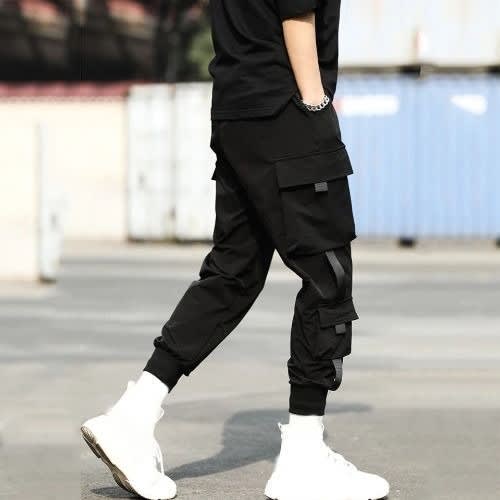 Dripping Black Cargo Combat Pant Joggers