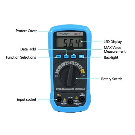Mini Digital Multimeter Adm01 Multifunction Ac/dc Pocket Tester