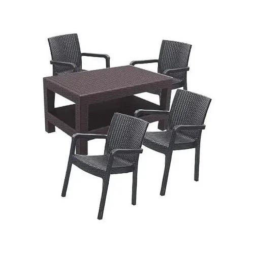 Outdoor Rattan Table And 4-chairs Set