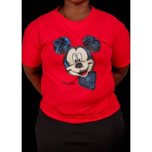 Ladies Round Neck Polo- Red +1 Free Gift Hair Pin