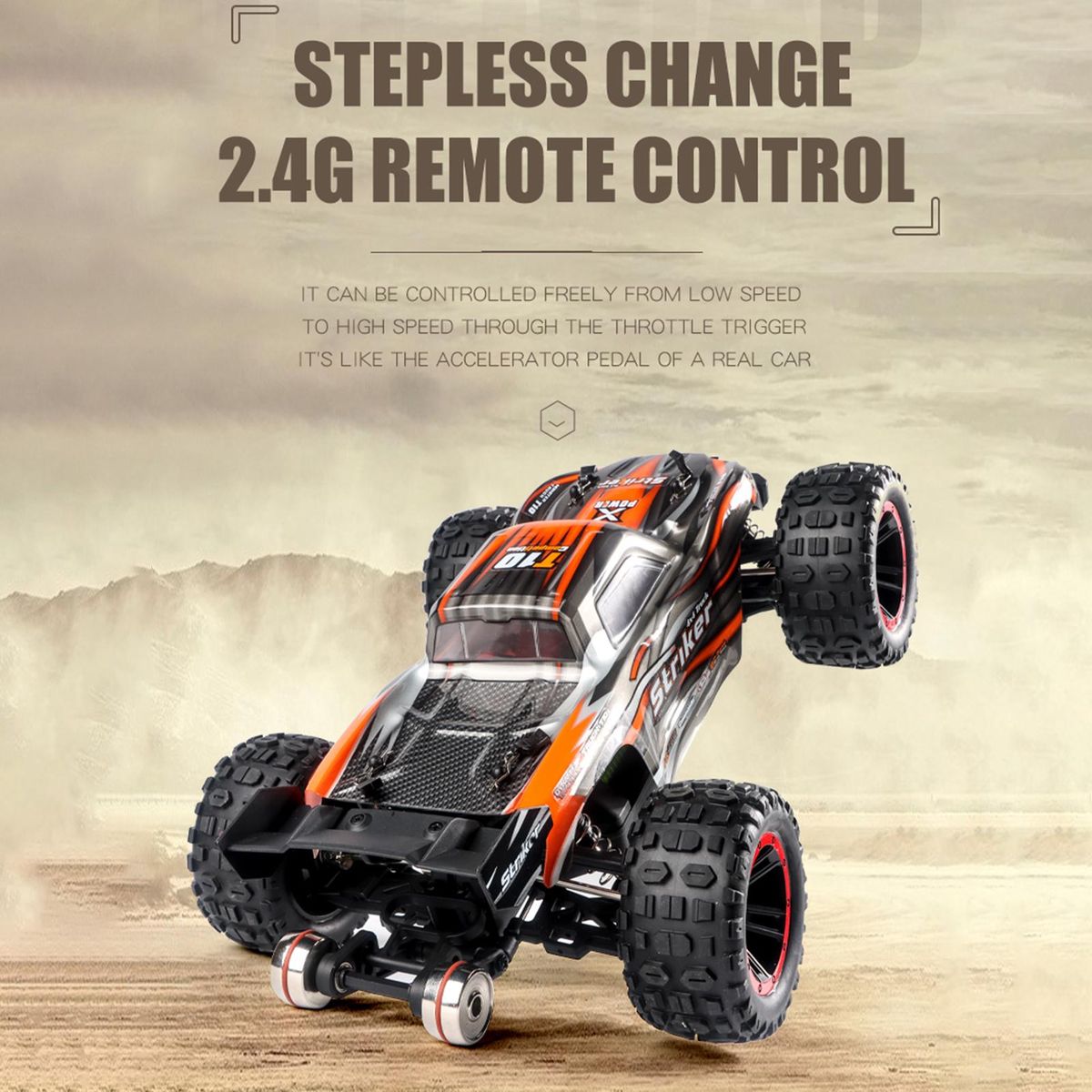 Remote Control Car, 1:14 4WD 2.4GHz Remote Control Truck 75km/h High-Speed Off-Road Vehicle Toy with Brushless Motor 3 Battery