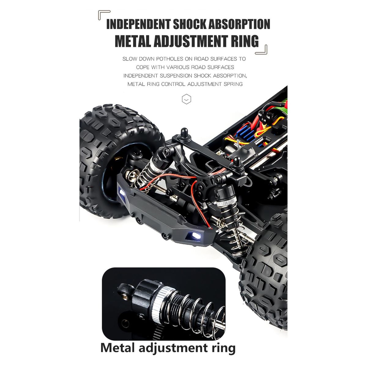 Remote Control Car, 1:14 4WD 2.4GHz Remote Control Truck 75km/h High-Speed Off-Road Vehicle Toy with Brushless Motor 3 Battery