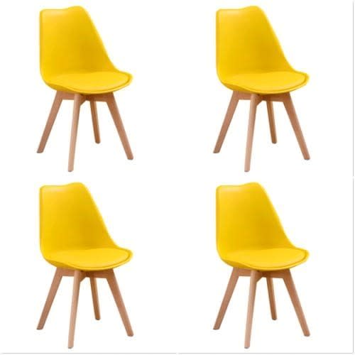 Modern Dining Chairs - Set Of 4 - Yellow