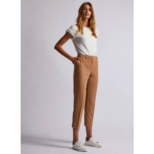 Camel Ankle Grazer Trousers