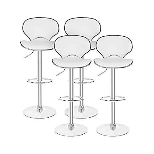 Adjustable Bar Stools- Set Of 4 - White