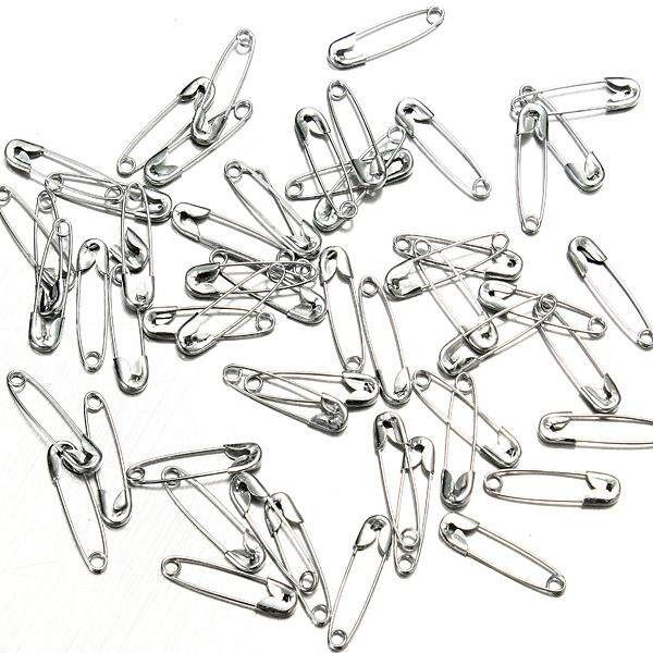 300 SAFETY PINS Silver Gold 19mm DRESSMAKING Brooch Badge Sewing Craft FASTENING Silver Silver