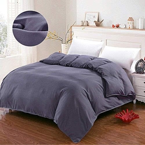 6 Piece Complete Bedding Set - 1 Duvet/comforter, 1 Bed Spread And 4 Pillow Cases - Grey