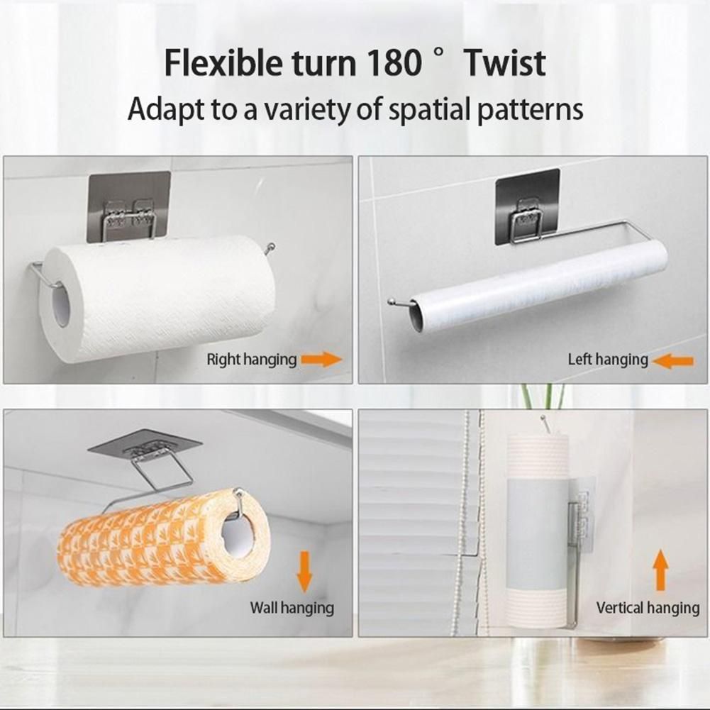 Stainless Steel Towel Rack Kitchen Toilet Roll Paper Holder