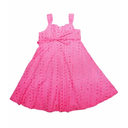 Cotton Bow Dress with Bow - Pink