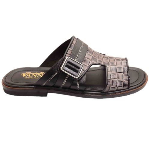 Black And Grey Skin Slippers