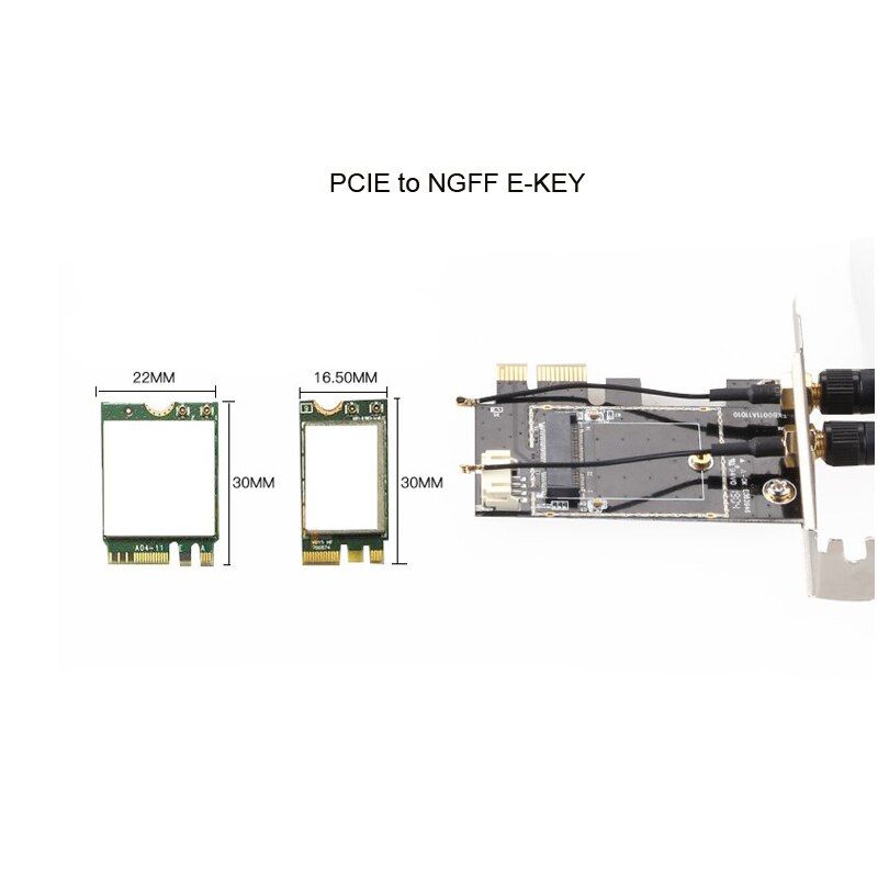 Desktop Wireless WiFi Bluetooth Network Card Adapter PCIe To M.2 Expansion Card Wifi Adapter M.2