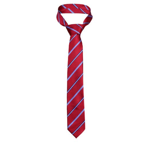 Striped Tie & Pocket Square - Red & Blue