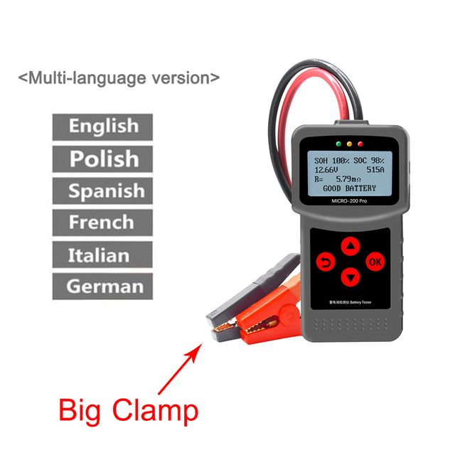 MICRO-200PRO Digital Car Capacity Battery Tester 12V 24V