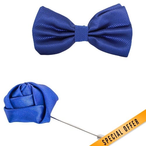 2-In-1 Lapel Pin & Bow-Tie- Blue