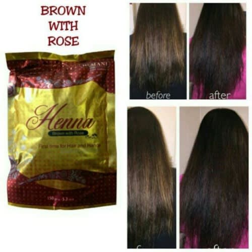 Henna Conditioning Hair Dye - Brown With Rose - 150g