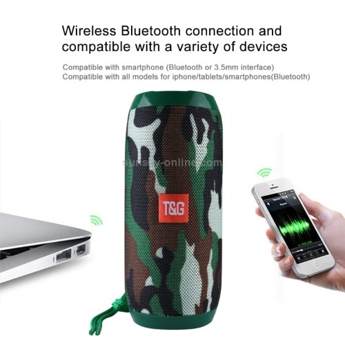 T&G117 Bluetooth Soundbar FM Radio Subwoofer Wireless Speaker - Army Color