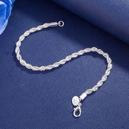 Twist Rope Plated Bracelet - Silver