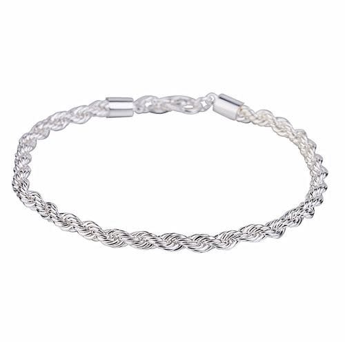 Twist Rope Plated Bracelet - Silver