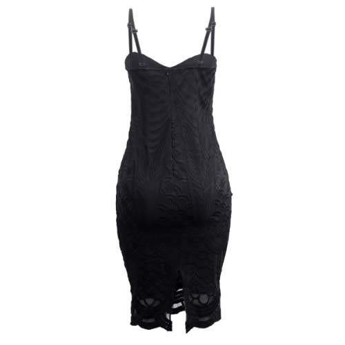Boutique Mech Panelled Strappy Midi Dress - Black