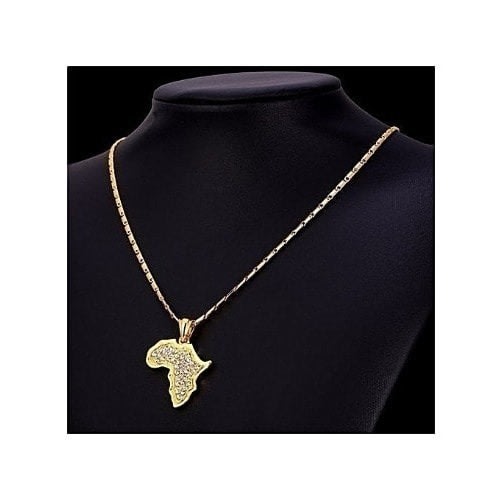 Necklace With Africa Map Pendant.
