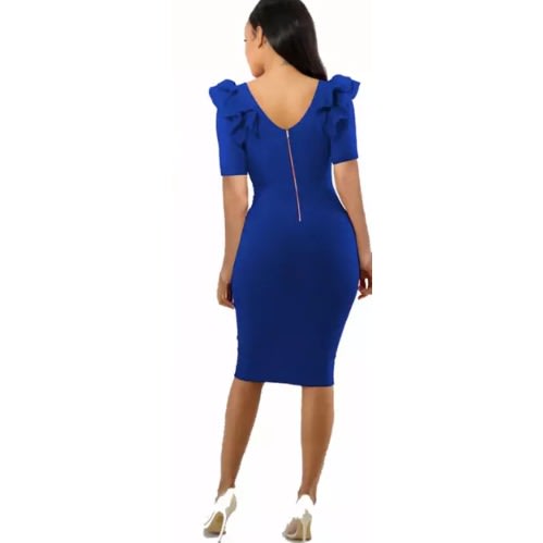 3 In 1 Ruffles Details Ladies Party Club Spamdex Bodycom-blue-black And Red
