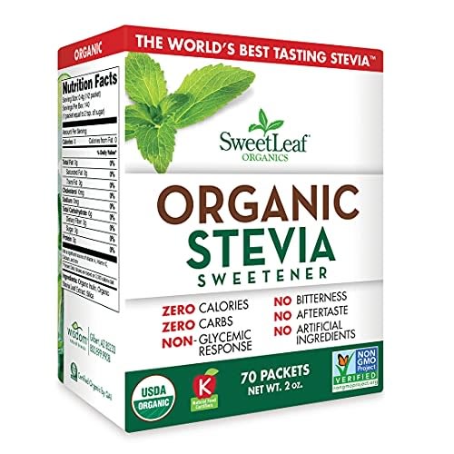 Organic Stevia Sweetener 70 Packets- 6pcs