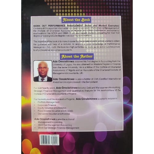 Work Out Performance Management: Notes And Worked Examples, 4th Edition By Ade Omolehinwa