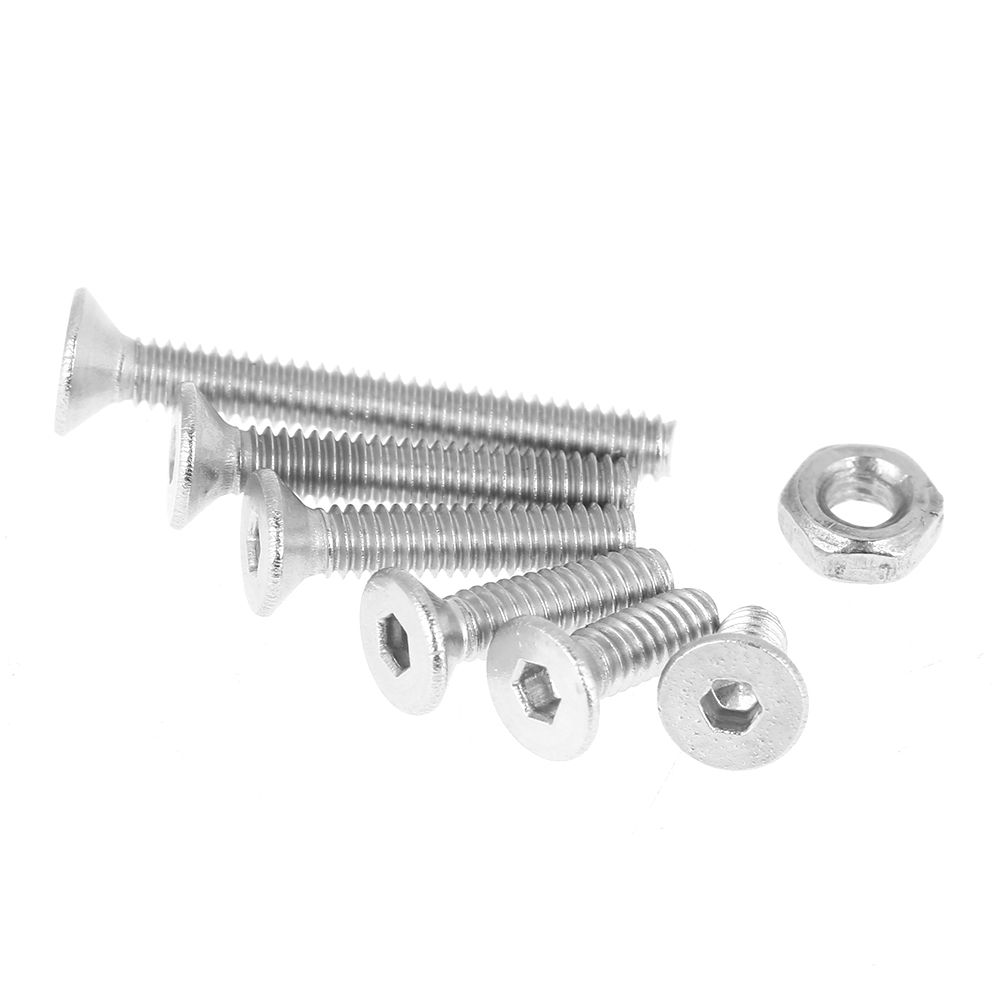 230pcs M2 304 Stainless Steel Flat Head Bolt Screws Nuts