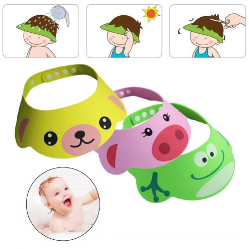 3pc Adjustable Funny Cartoon Baby Shower Cap