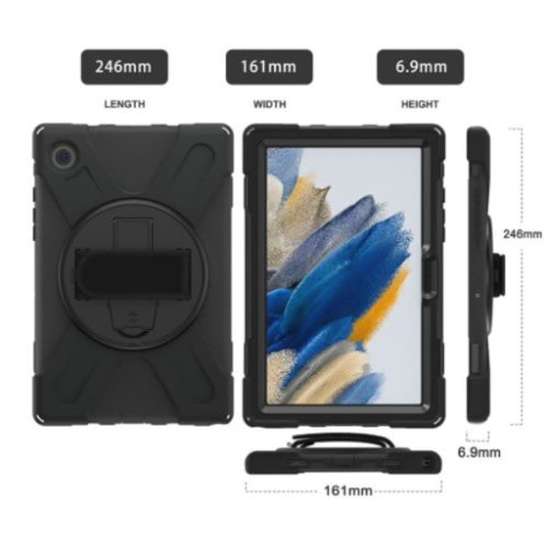 Rugged Defender Armored Shockproof Case + Stand For Samsung Tab A810.5 X200/205 With Strap