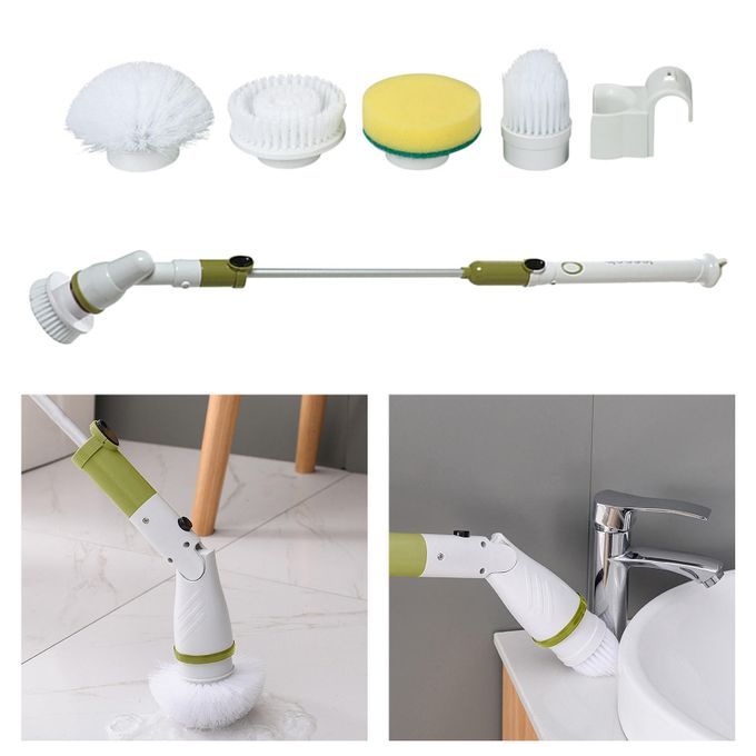 Electric Scrubber, Rechargeable With 4 Brush Heads, Shower Cleaner