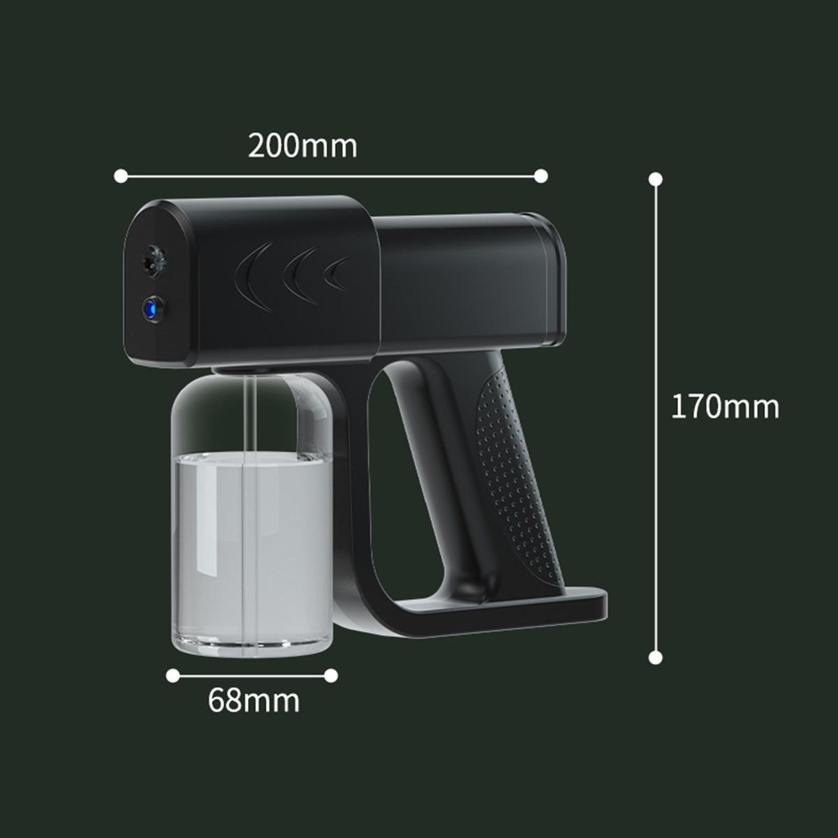 Nano Sprayer Fogger Blue Light Wireless 250ml USB  Black