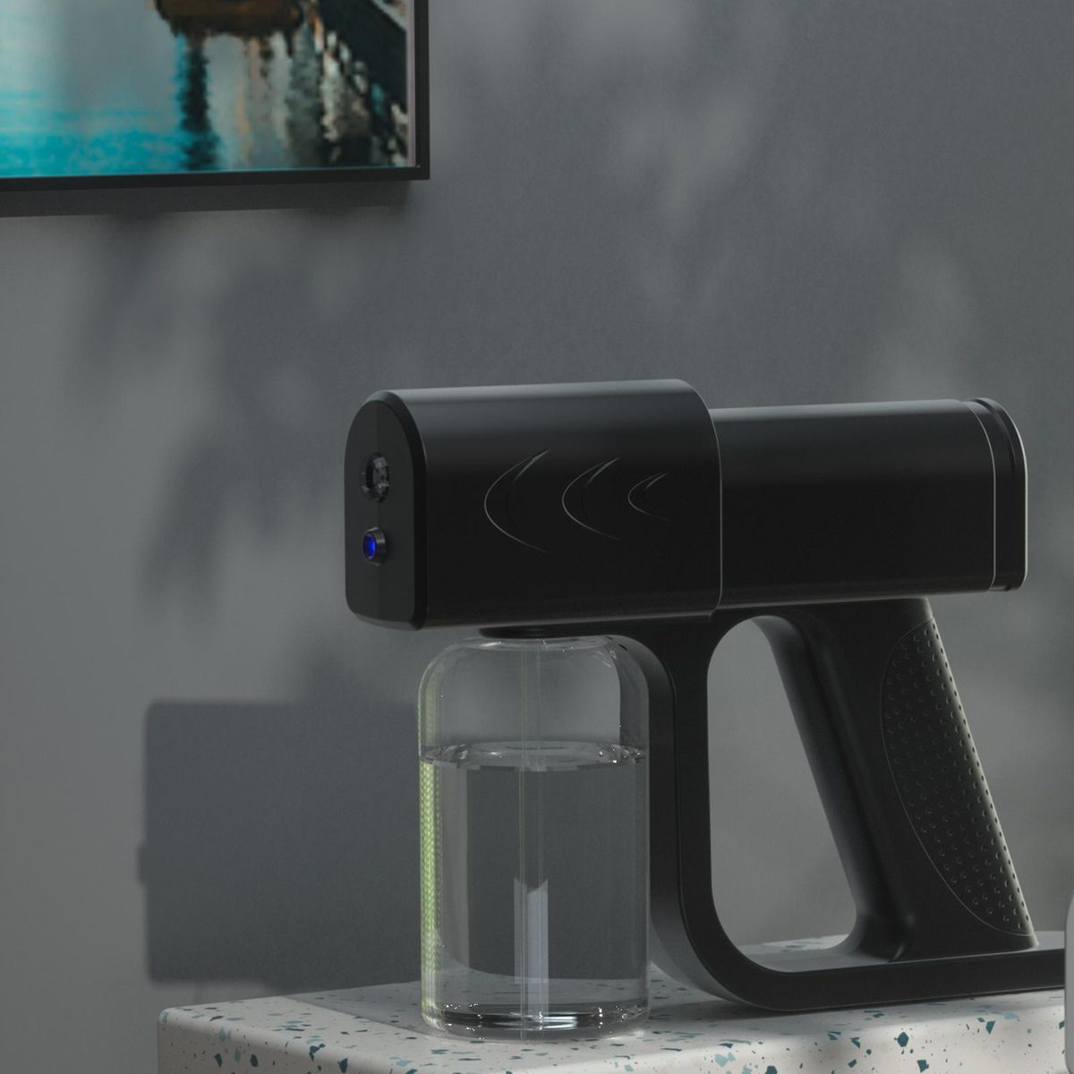 Nano Sprayer Fogger Blue Light Wireless 250ml USB  Black