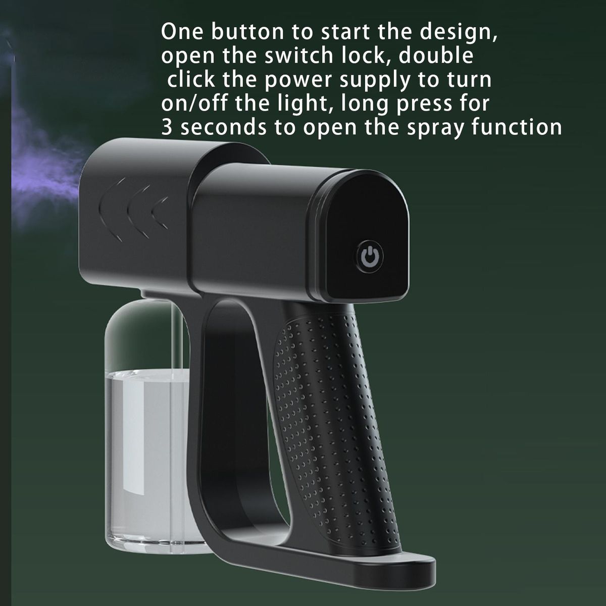 Nano Sprayer Fogger Blue Light Wireless 250ml USB  Black