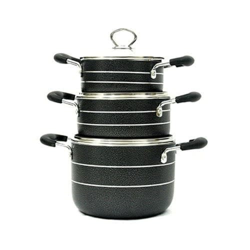 Non Stick Aluminium Cookware Set - 16cm,18cm,&20cm